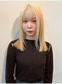 ハイトーン ロブ ブロンド 抜きっぱなし