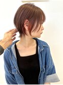 【デザインカット】ショートウルフxピンクインナー