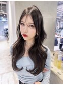 ロング顔周りレイヤーおくれ毛前髪カット美髪_ba553951