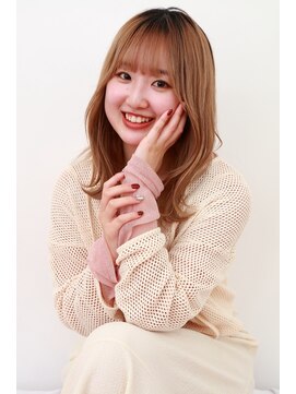 ソレイユトウキョウシブヤ(SOLEIL TOKYO shibuya) ロングレイヤーくびれヘア外ハネレイヤーオレンジベージュ