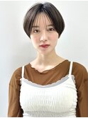 透明感カラー ボブ 前髪 ショート カラー ブリーチ&ダブルカラー