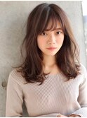 着物ヘア/ダークアッシュ/ミディアムレイヤーカット/表参道