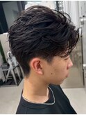 渋谷フェザーパーマニュアンスパーマ毛流れセンターパートウルフ
