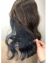 バベル(BABEL Hair Design)&nbsp;【BABEL】インナーカラー＿アッシュブラウンネイビーカラー