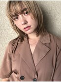 ロングダウンバングのレイヤーミディ