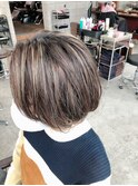 40代50代白髪ぼかしハイライトボブ【Ruufus恵比寿渋谷】3151c