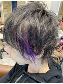 個性を出したい方にメンズアクセントカラー♪パープルショート