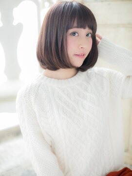 モッズ ヘア 福岡姪浜店(mod's hair) *mod's姪浜*…オン眉ピンクブラウン前下がり切りっぱなしボブe