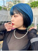 逆インナーカラー　ブルーブラック