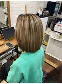 バレイヤージュ_外ハネボブセクションカラー_218