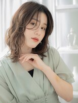 モッズヘア 越谷(mod's hair)&nbsp;抜け感ハイライトセンターパートウェットヘアh3越谷20代30代40代