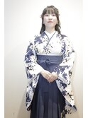 【今朝も卒業式、袴の着付け＆ヘアセット】