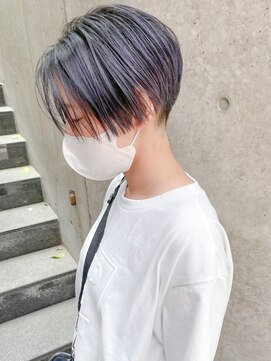 レフ(LEF) ハンサムショート/ネイビー/刈り上げ/センター/簡単スタイリング