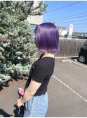 切りっぱなしボブ×パープル