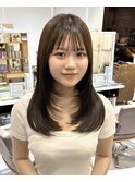 ミディアムヘア暗めカラーデザインカラーフェイスフレーミング