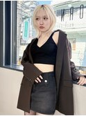 ブロンド×ハッシュカット×垢抜け ウルフカット t426