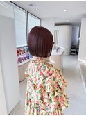 顎ラインボブ × ピンクブラウン