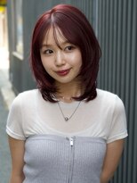 ローレンアンドパレード 並木坂店(Lauren&Parade)&nbsp;カシスピンク ダブルカラー 顔周りカット レイヤーカット 20代