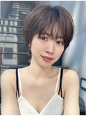 レイヤーハンサムショート秋カラーナチュラルパーマ