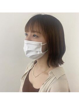 ハロウ 岡山ボブニュアンスパーマ髪質改善トリートメントショート
