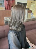 大人可愛い☆ツヤ髪レイヤーボブ グレージュ アッシュベージュ