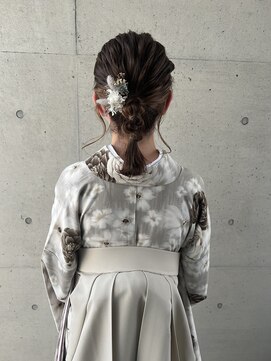 アチーブ ヘア デザイン(achieve hair design) 和風ヘアセット 大人可愛いこなれヘアアレンジ結婚式お呼ばれ