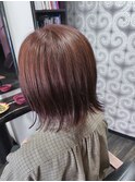 ピンクカラー★外はね
