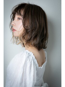 カバーヘア ブリス 上尾西口店(COVER HAIR bliss) イヤリングカラーゆるふわエアリーボブパーマw上尾10代20代30代