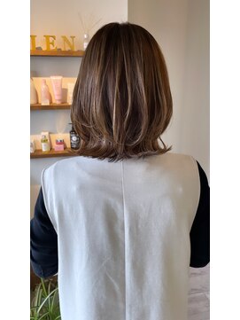 リュンヌ 門前仲町(lune) ボブレイヤーハイライトベージュカラーショートレイヤーロブ