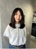 レイヤーカット/顔周りレイヤー/ダークグレージュ/髪質改善