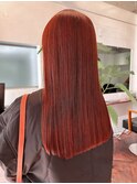 夏におすすめ！【オレンジベージュ+ストレート】ブリーチなし
