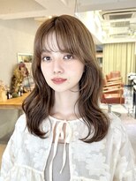 レイヤーミディアムベージュブラウンマロンカラー透明感20代30代