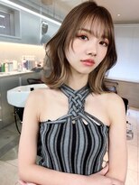 サイン 表参道(SIGN)&nbsp;韓国ヘアグレージュカラーブリーチ無し髪質改善イヤリングカラー