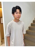 刈り上げないかきあげショートウルフ/名古屋メンズカット