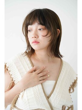 トクテ 高円寺(tokute) くびレイヤーエモージュ前髪ピンクベージュワンカール【高円寺】