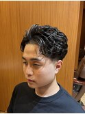 銀座　個室　理容室　メンズパーマ　オールバックパーマ