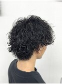 波巻きパーマ×ウルフ
