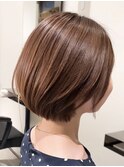 ★大人可愛い/30代40代/小顔ひし形ショートボブ/丸み/前下がり