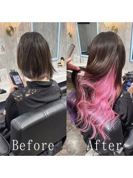 あるじゃんすー 天神店 ダークショコラ×ピンク×パープル#シールエクステ#韓国#天神