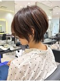 30代40代50代絶壁解消前髪あり小顔前下がり大人ショートボブN