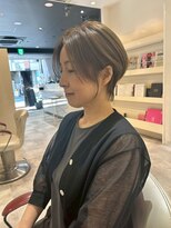 アース 栄店(HAIR&MAKE EARTH)&nbsp;earthショートレイヤーボブミルクティー丸みショートボブ