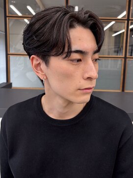 ソアメンズ 渋谷(soar men's) 毛流れパーマ×センターパート◎ブリーチなしカラー韓国風20代