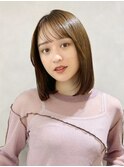 ミディアムレイヤー/縮毛矯正/透明感カラー/10代20代30代40代