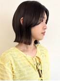 【morio松戸 石山】くびれ外ハネ切りっぱなしボブセンターパート