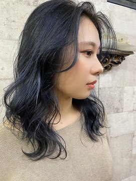 プラグ ヘアーデザイン 大名店(PLUG hair design) 色落ちが可愛いブルーカラー