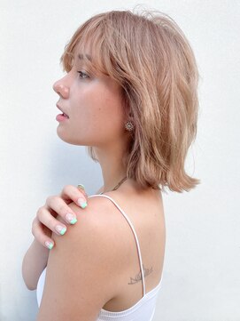 ピークアブー 銀座並木通り(PEEK-A-BOO) 【デザインカラー】ラフボブ×ヌードベージュ