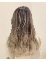 モルニ(MORNI)&nbsp;グラデーションカラー_マロンベージュ Aラインボブ かきあげ