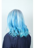 White × sky blue