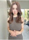 松尾菫菜/韓国風レイヤーカット/ベージュカラー/ブリーチ