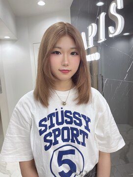 ラピス 渋谷本店(Lapis) ミルクティーベージュ/レイヤーカット